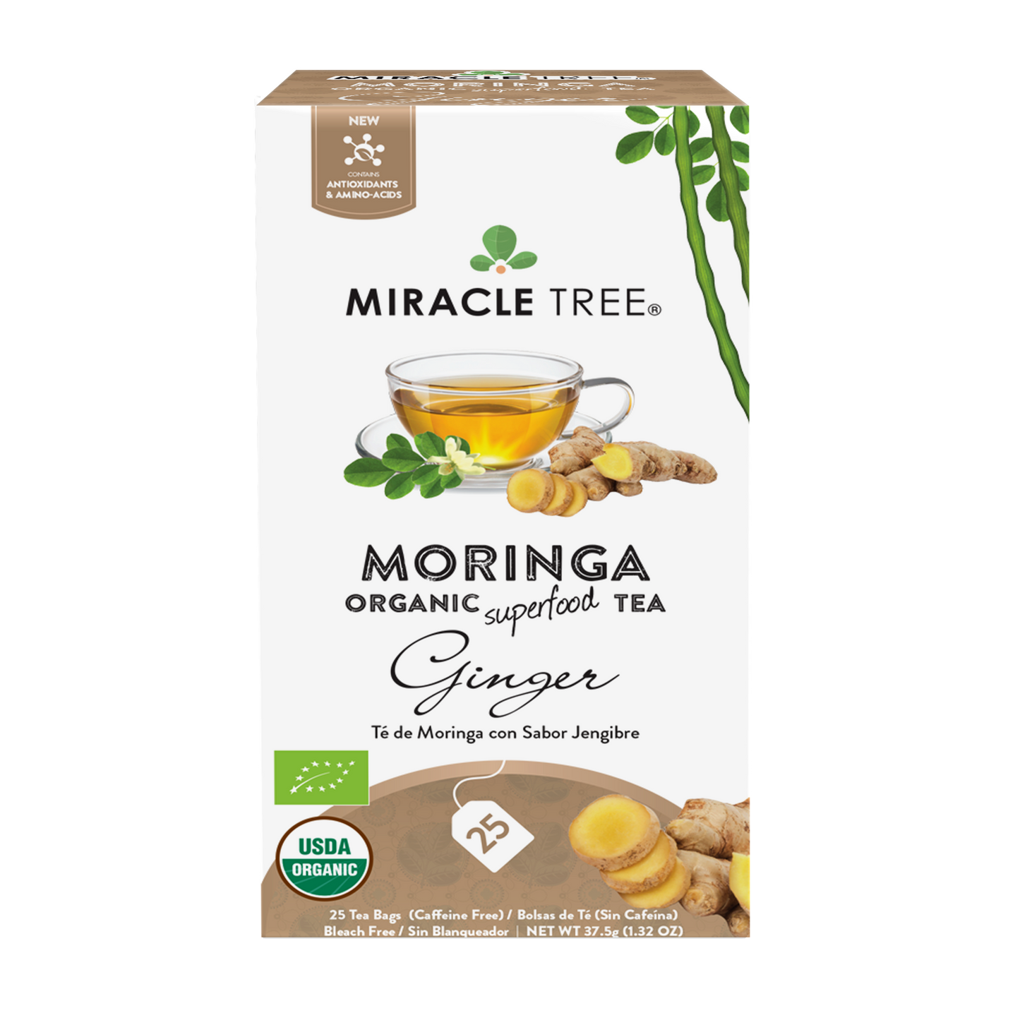 Organic Moringa Tea with Ginger β Superfood Herbal Tea
