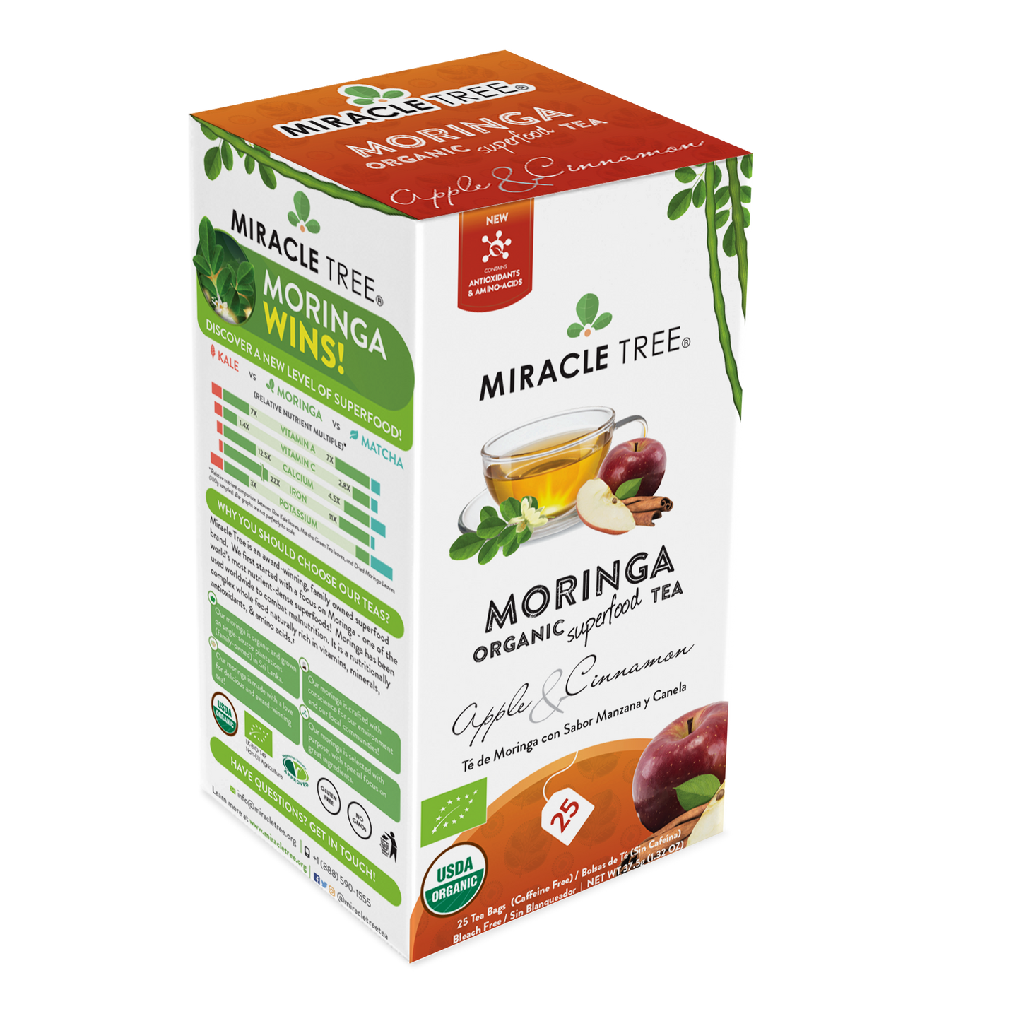 Organic Moringa Tea – Apple & Cinnamon Superfood Infusion